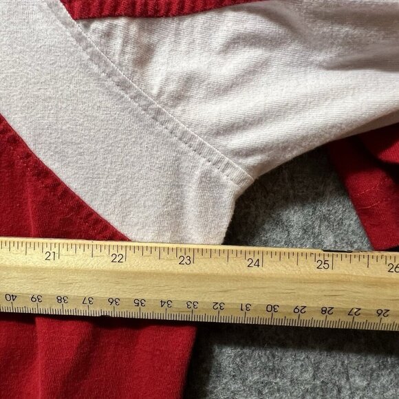 McKenzie Pointe Polo Shirt Mens Large Red‎ White Short Sleeve Raglan Color Block - Picture 5 of 7